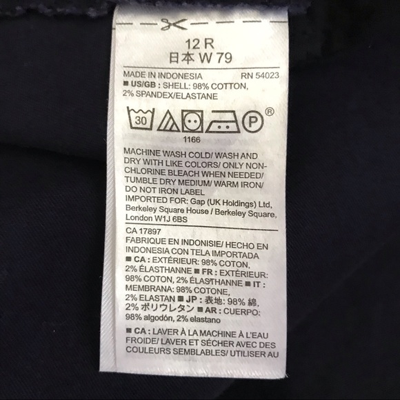 GAP Girlfriend Khaki Pants 12 Marine Blue - Picture 7 of 12